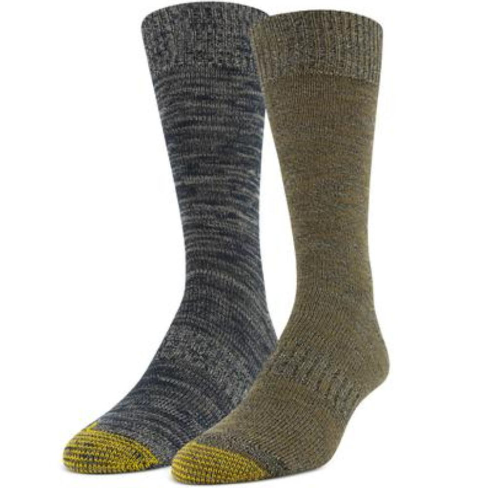 Gold Toe Men Sub Marl Flat Socks Two-Pack Multi Size 6-12.5